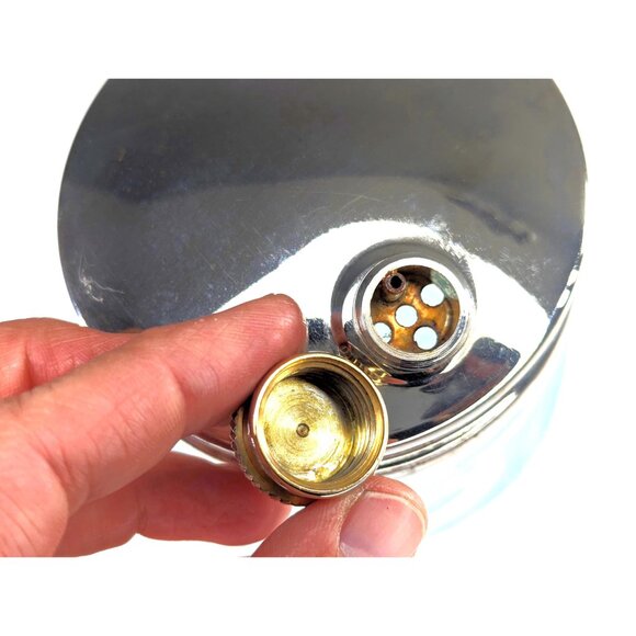 Large 1950s glass cocktail shaker Robins egg blue sides with chromed top - Picture 6 of 10